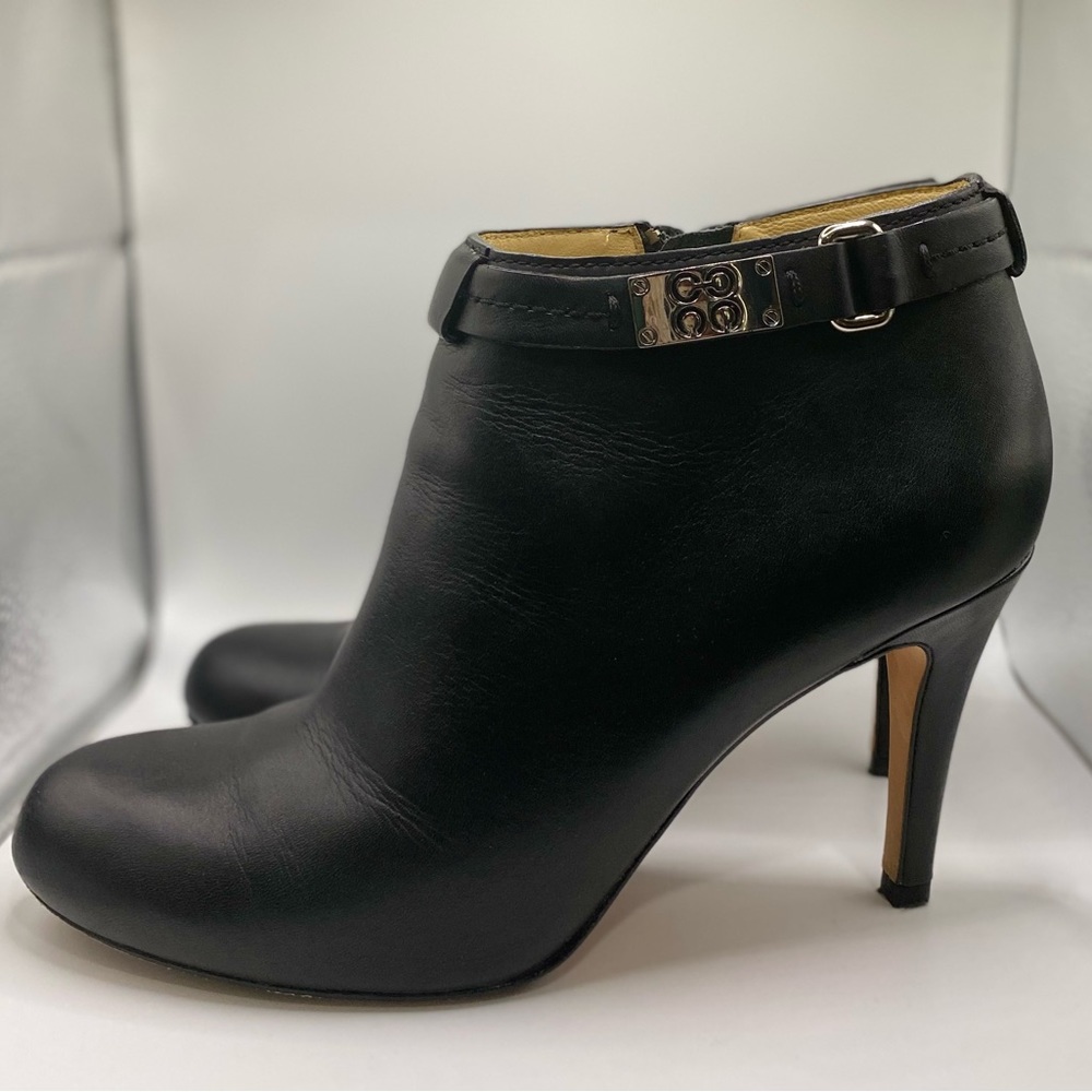 Coach Women’s Black Leather Ankle Bootie